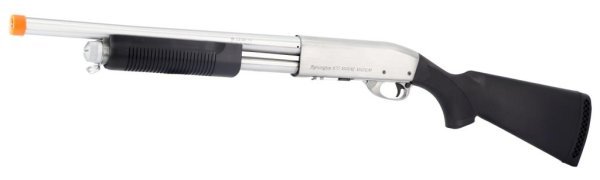 S&T ARMAMENT SPRING BOLT ACTION M870 MIDDLE AIRSOFT RIFLE SILVER