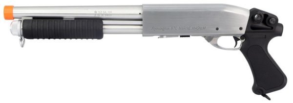 S&T ARMAMENT SPRING BOLT ACTION M870 SHORT AIRSOFT RIFLE SILVER