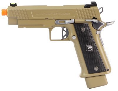 ARMORER WORKS / EMG ARMS / SALIENT ARMS GBB DS 4.3 ALUMINIUM BLOWBACK AIRSOFT PISTOL TAN Arsenal Sports