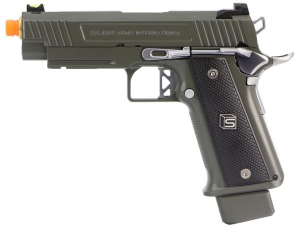 ARMORER WORKS / EMG ARMS / SALIENT ARMS GBB DS 4.3 ALUMINIUM BLOWBACK AIRSOFT PISTOL OD GREEN