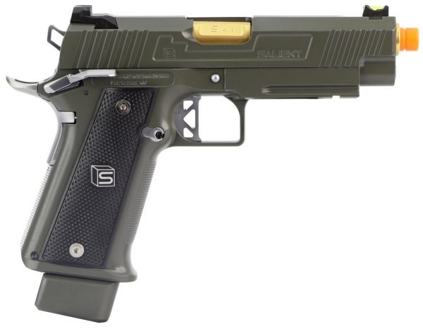 ARMORER WORKS / EMG ARMS / SALIENT ARMS GBB DS 4.3 ALUMINIUM BLOWBACK AIRSOFT PISTOL OD GREEN