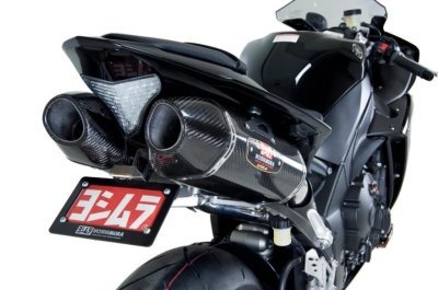YOSHIMURA / YAMAHA SCAPE EXHAUST STAINLESS SLIP-ON WITH CARBON MUFFLERS FOR YZF-R1 2009 - 2014 R-77 Arsenal Sports