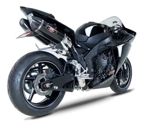 YOSHIMURA / YAMAHA SCAPE EXHAUST STAINLESS SLIP-ON WITH CARBON MUFFLERS FOR YZF-R1 2009 - 2014 R-77
