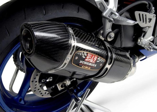 YOSHIMURA / SUZKI SCAPE EXHAUST STAINLESS SLIP-ON WITH CARBON MUFFLERS FOR GSX-R600 / R750 - R77D