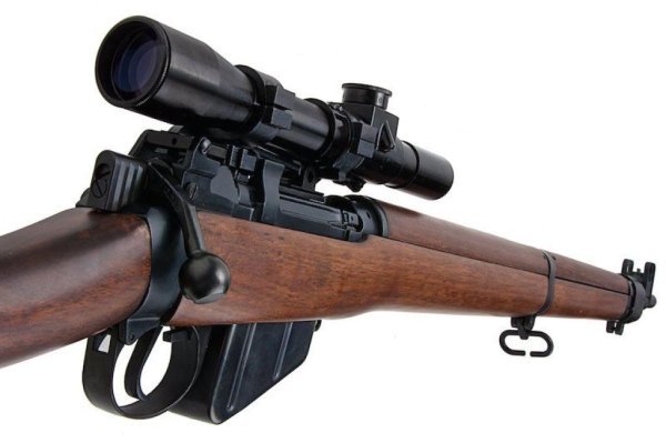 ARES SNIPER SPRING LEE ENFIELD Nº4 MK1 WITH SCOPE AND MOUNT AIRSOFT RIFLE WOOD