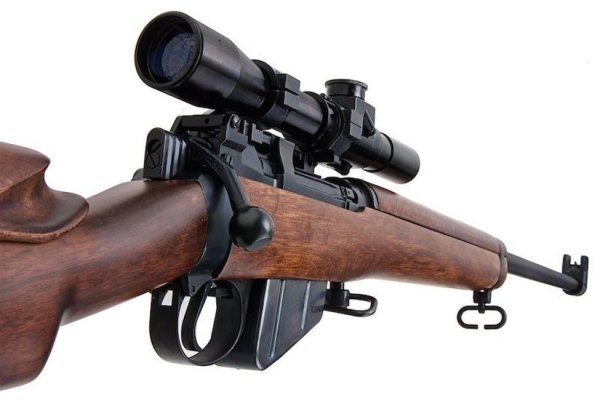 ARES SNIPER SPRING L42A1 WITH SCOPE AND MOUNT AIRSOFT RIFLE WOOD