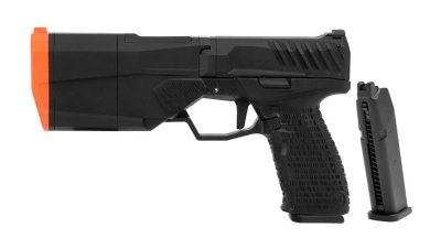 KRYTAC SILENCERCO GBB MAXIM 9 INTEGRALLY SUPPRESSED BLOWBACK AIRSOFT PISTOL BLACK COMBO A Arsenal Sports