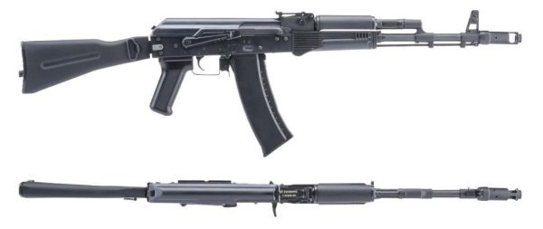 E&L AEG AK-74MN NEW ESSENTIAL VERSION AIRSOFT RIFLE BLACK