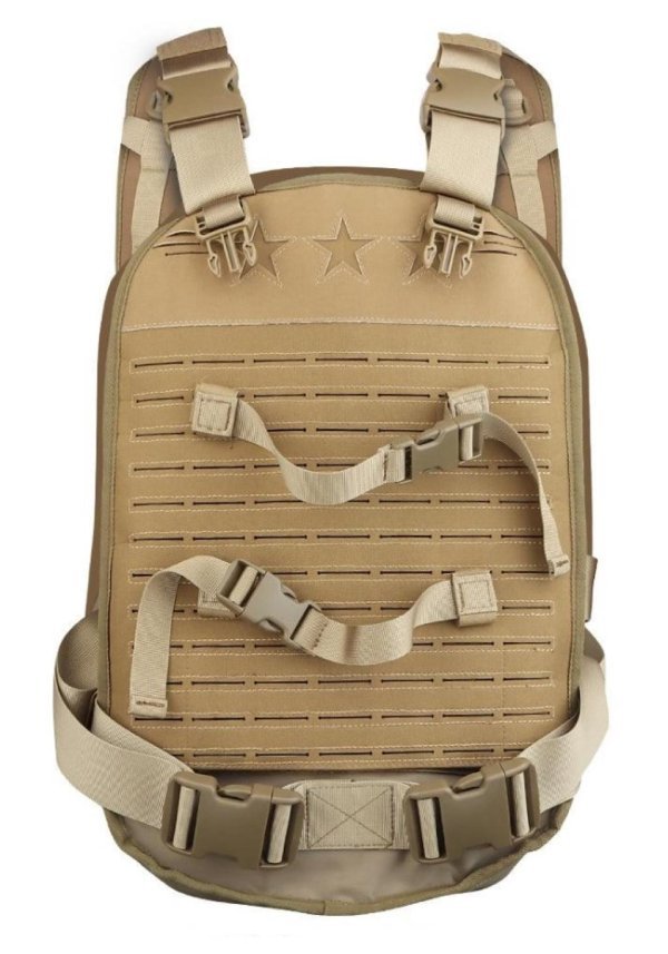 WOSPORT BACKPACK AND TACTICAL VEST DUAL PURPOSE TAN