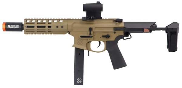 APS / EMG / NOVENSKE AEG SPACE INVADER CARBINE TRAINING WITH SILVER EDGE AIRSOFT RIFLE DESERT COMBO