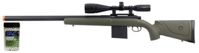 APS SPRING SNIPER APM40 BOLT ACTION AIRSOFT RIFLE OD GREEN COMBO Arsenal Sports