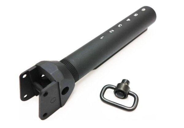 APS METAL M4 STOCK TUBE ADAPTER WITH QD SLING SWIVEL QUICK RELEASE FOR APS AK / ASK SERIES BLACK