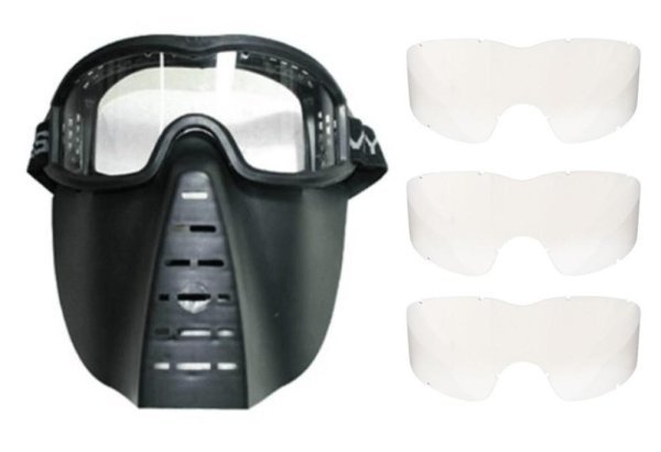 CLASSIC ARMY SKIRMISH MASK BLACK WITH 3 LENS