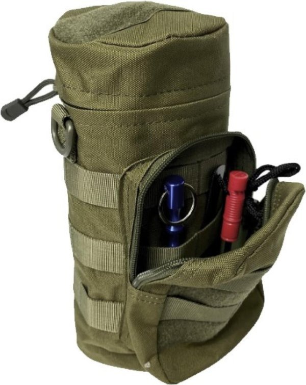 WADSN WATER BOTTLE POUCH MOLLE / CARABINER BLACK