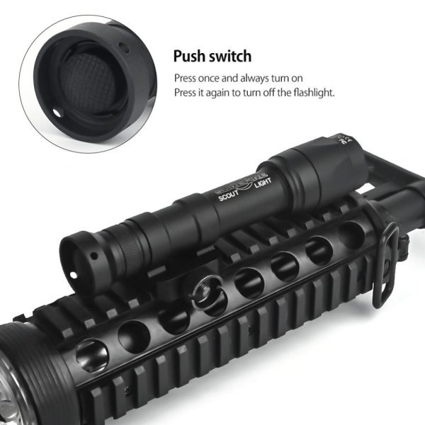 WADSN FLASHLIGHT M600A SCOUT LIGHT WITH TWO CONTROL KIT VERSION BLACK