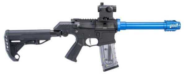 G&G AEG SSG-1 USR WITH VARIABLE ANGLE STOCK AND ETU AIRSOFT RIFLE BLUE