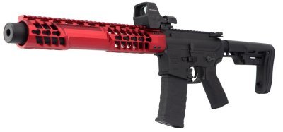 VFC AEG VIRGO AVALON WITH STOCK RS2 M4 AIRSOFT RIFLE BLACK / RED COMBO Arsenal Sports