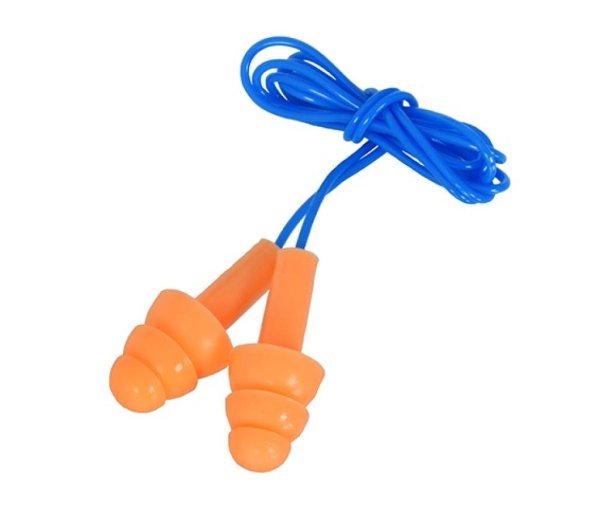 EARMOR EAR PLUGS MAXDEFENSE SILICONE NRR28 WITH CABLE ORANGE