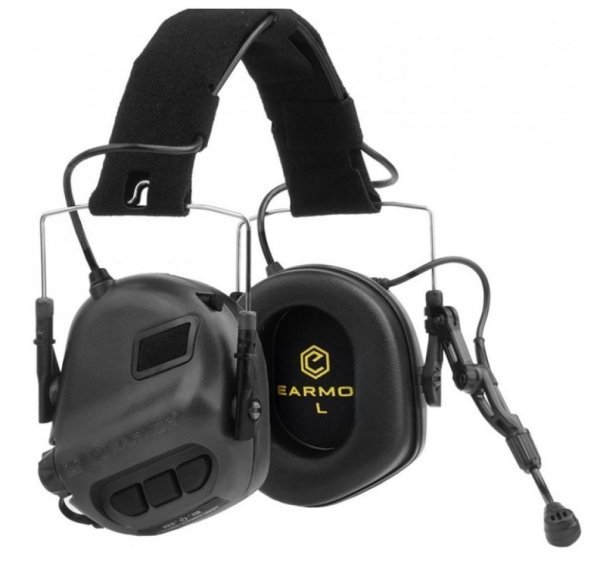 EARMOR ELECTRONIC COMUNICATION HEARING PROTECTOR HEADSET NRR22 NEXUS TP-120 TACTICAL BLACK