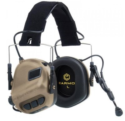 EARMOR ELECTRONIC COMUNICATION HEARING PROTECTOR HEADSET NRR22 NEXUS TP-120 COYOTE BROWN Arsenal Sports