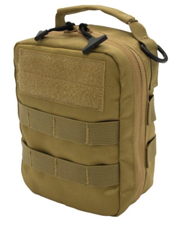 EARMOR MULTIFUNCTION TACTICAL MOLLE POUCH FOR EARMUFF WITH HANDLE FOR CARRY TAN