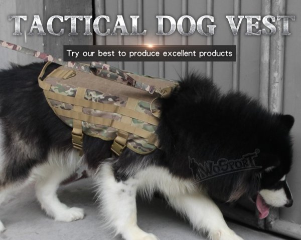 WOSPORT TACTICAL DOG VEST XL BLACK