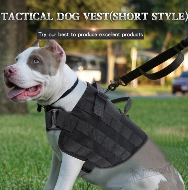 WOSPORT SHORT TACTICAL DOG VEST XL BLACK