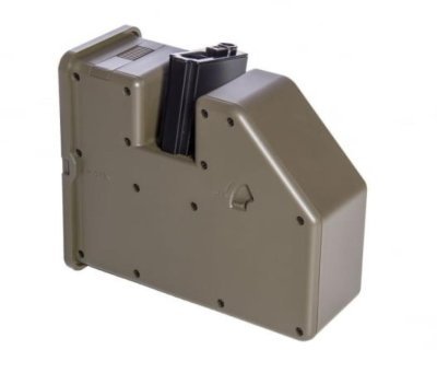 KRYTAC MAGAZINE 3500R DRUM BOX FOR LMG-E GREEN WITH M4 COMPATIBLE Arsenal Sports