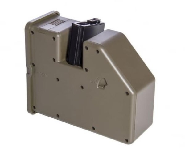 KRYTAC MAGAZINE 3500R DRUM BOX FOR LMG-E GREEN WITH M4 COMPATIBLE