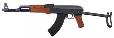 CYMA AEG AK-47S STANDARD FULL METAL STEEL FOLDING STOCK REAL WOOD FURNITURE AIRSOFT RIFLE WOOD / BLACK Arsenal Sports
