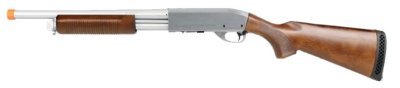 S&T ARMAMENT SPRING BOLT ACTION M870 MIDDLE AIRSOFT RIFLE WOOD / SILVER Arsenal Sports