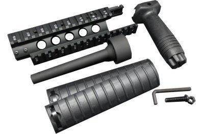 CYMA HANGUARD AND FOREGRIP WITH OUTER BARREL ALUMINUM RAIL FOR MP5 BLACK Arsenal Sports