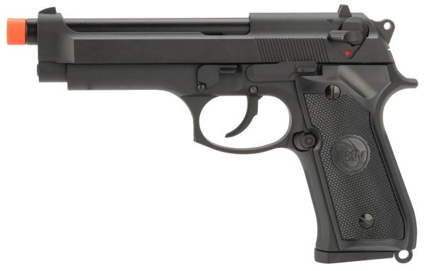POSEIDON GBB M9 WITH RONI AND DRUM MAG BLOWBACK AIRSOFT PISTOL BLACK COMBO