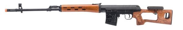 A&K AEG SVD DRAGUNOV WITH METAL GEARBOX AND REAL WOOD SNIPER AIRSOFT RIFLE