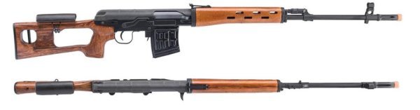 A&K AEG SVD DRAGUNOV WITH METAL GEARBOX AND REAL WOOD SNIPER AIRSOFT RIFLE