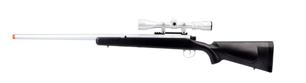 BARRETT EMG APS SNIPER SPRING FIELDCRAFT WITH FEATHERWEIGHT ZERO TRIGGER AIRSOFT RIFLE SILVER / BLACK COMBO