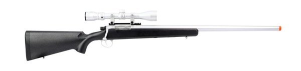 BARRETT EMG APS SNIPER SPRING FIELDCRAFT WITH FEATHERWEIGHT ZERO TRIGGER AIRSOFT RIFLE SILVER / BLACK COMBO