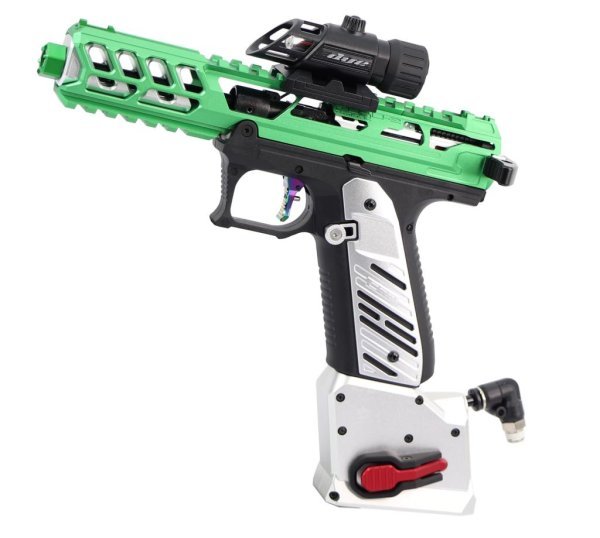 ACTION ARMY CTM POSEIDON GBB AAP01 ASSASSIN GREEN HPA READY BLOWBACK PISTOL GREEN / SILVER