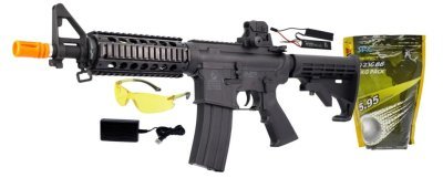 COLT AEG M4 CQB WITH APS GEARBOX SDU2.0 ESILVEREDGE POLYMER AIRSOFT RIFLE BLACK COMBO Arsenal Sports