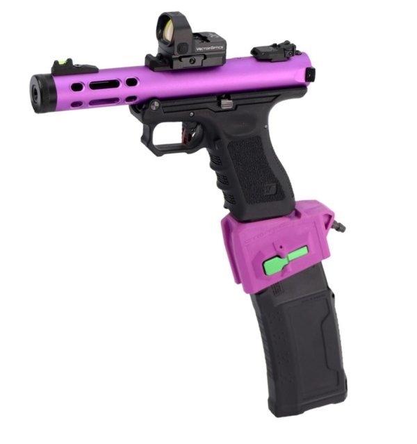 WE GBB GALAXY G SERIES CONVERTE HPA BLOWBACK AIRSOFT PISTOL PURPLE COMBO