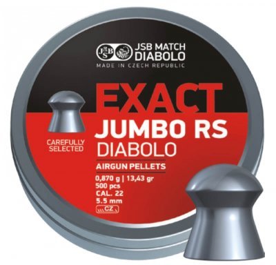 JSB DIABOLO AIRGUN PELLETS .22 / 5.52MM EXACT JUMBO RS 0.870G / 13.43GR 500PCS Arsenal Sports